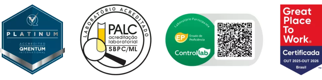 Acreditações: Qmentum Platinum, PALC SBPC/ML, Controllab, Great Place to Work